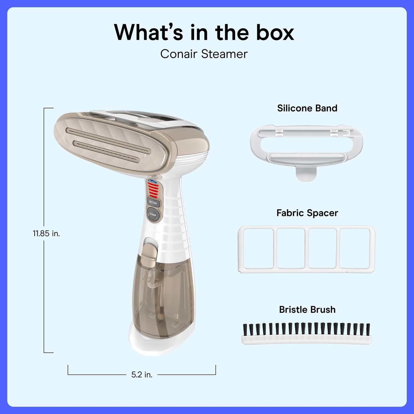 Conair Handheld Garment Steamer for Clothes, Turbo ExtremeSteam 1875W Fabric Steamer, Portable