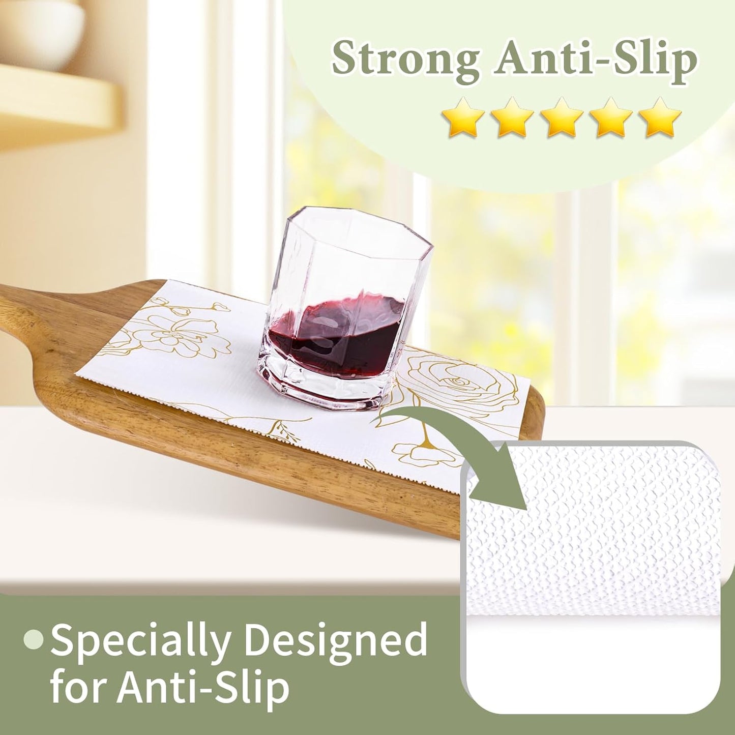 Shelf Liners for Kitchen Cabinets 23.6in x 39.37FT Non Adhesive Drawer Liner Gold Floral Thickened Shelf Liner Paper Strong Non-Slip Easy to Clean for Tool Box Refrigerator with Knife and Tape Measure