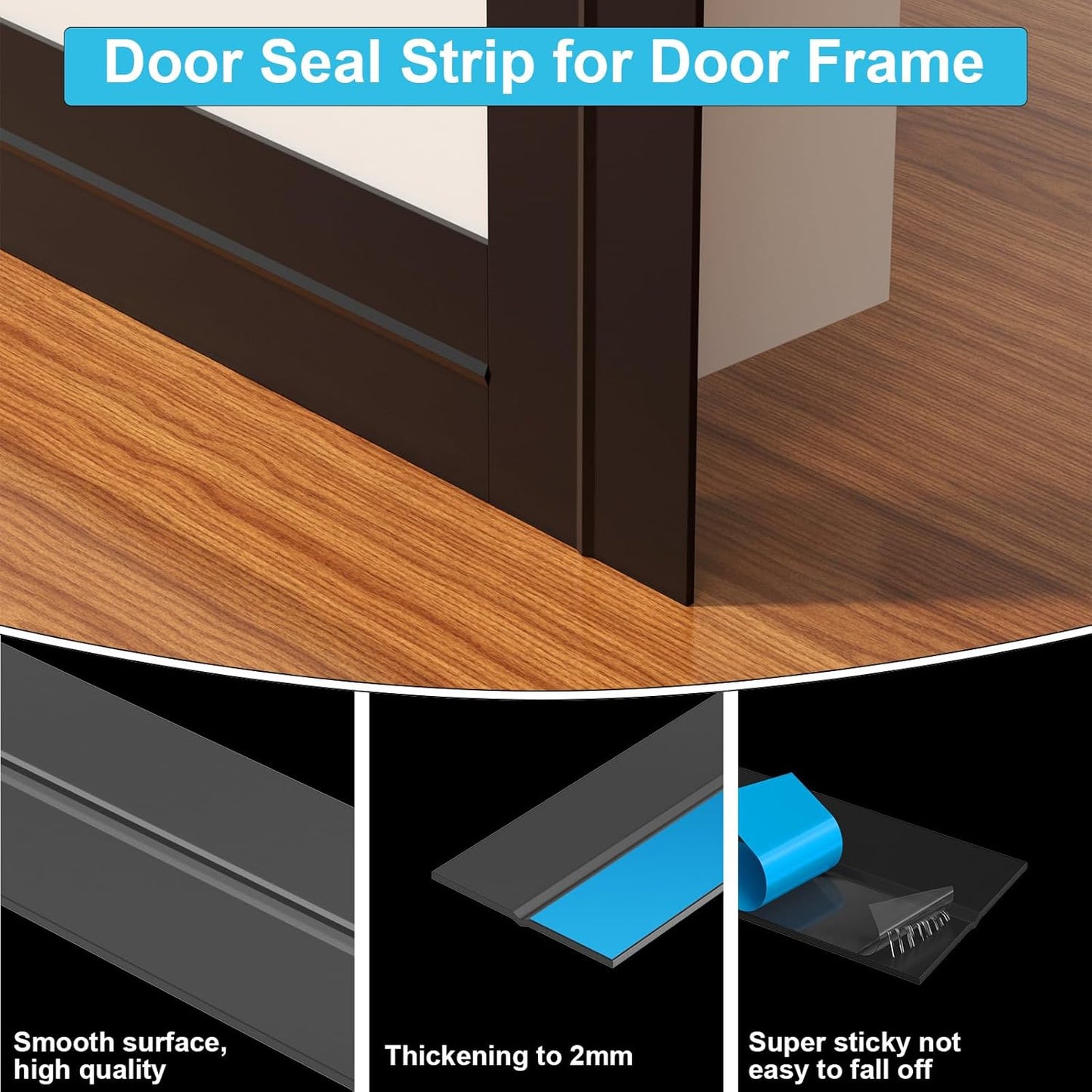 Weather Stripping Door Seal, Silicone Strip for Frame and Gaps Draft Stopper,Glass Shower Door Sweep, Black, 36 Feet x 1 Inch
