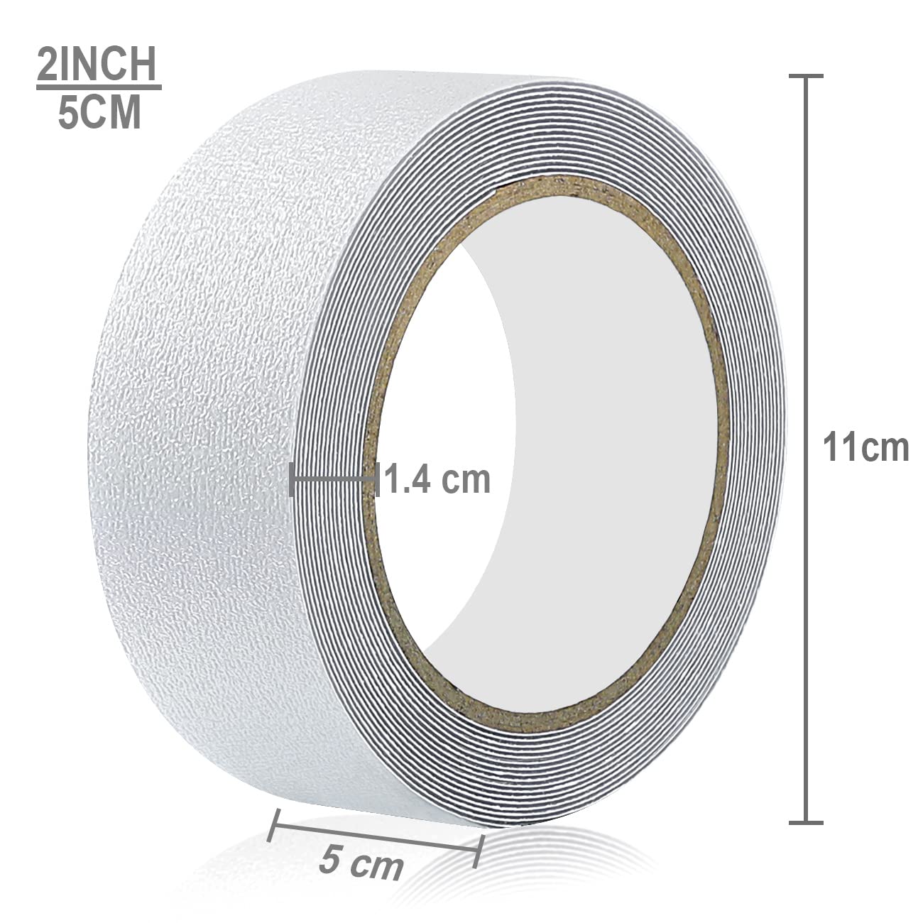 Anti Slip Tape Transparent, More Clear and Comfortable Safety Track Tape (2" Width x 190" Long, Clear)