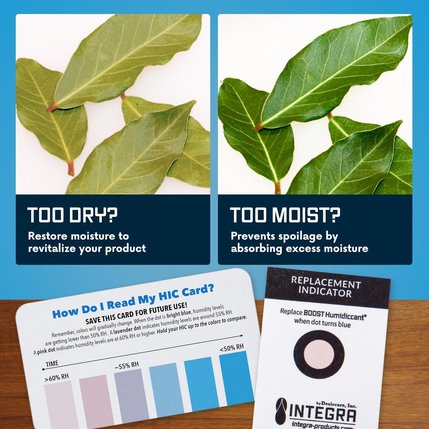 Integra Boost 2-Way Humidity Control Pack ??Patented Technology for Humidity Control ??Preserve Flavor & Maintain 62% RH ??Moisture Absorber for Herbs, Spices & More ??2 Gram (Pack of 20)