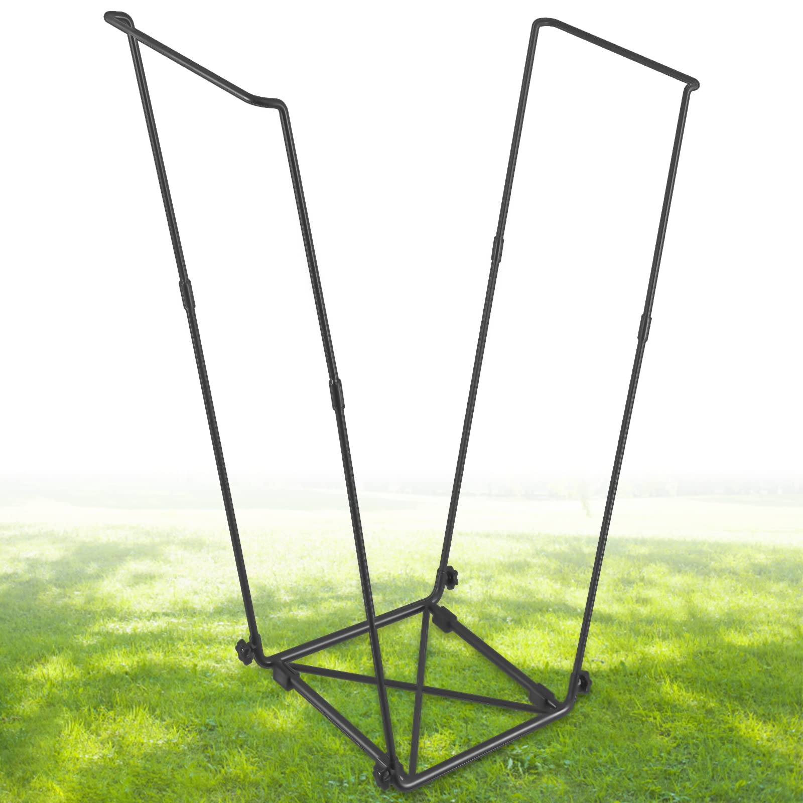 FEED GARDEN Trash Bag Holder, Outdoor Metal Leaf Bag Holder Stand, Garbage Bag Frame Holder for