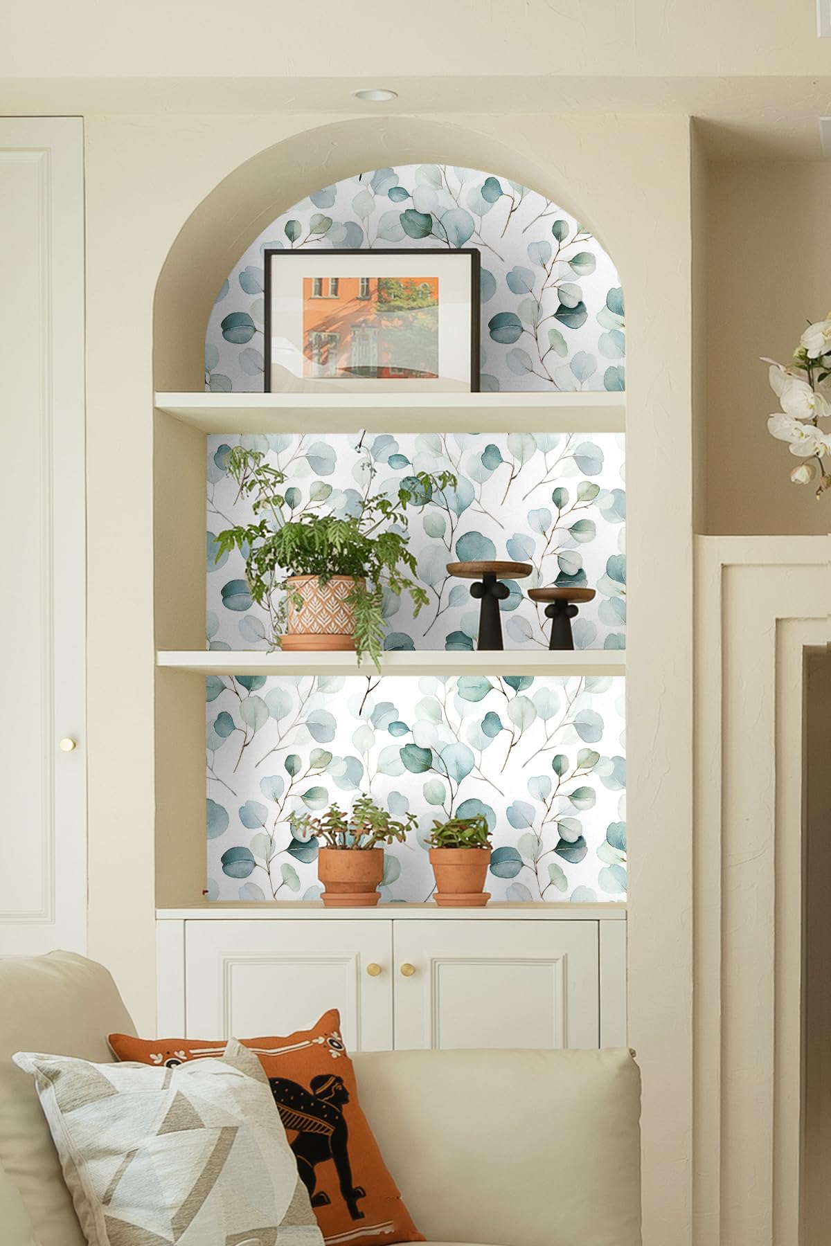 HAOKHOME Adhesive Shelf Liner Dresser Leaf Contact Paper for countertops