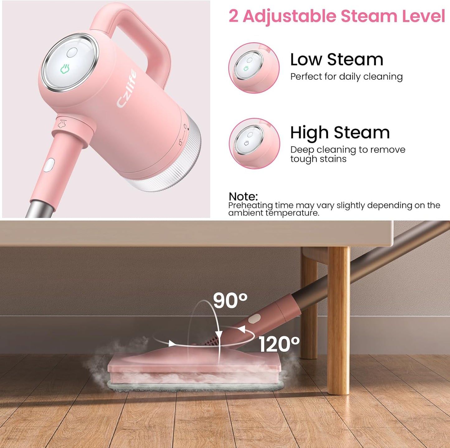 13-in-1 Steam Mop, Handheld Steam Cleaner for Home and Floor Cleaning, Floor Steamers for Hardwood and Tile with Attachments, Electric Mop for Grout Laminate Couch Clothes Carpet, Corded