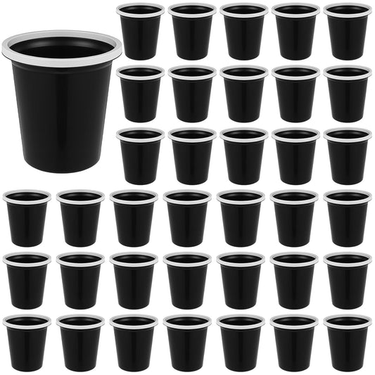 Maxdot 36 Pcs Bathroom Trash Cans Bulk 2 Gallon Small Waste Basket Round Garbage Can Plastic Trash Bin Small Container for Home Dorm Kitchen Office Living Room Study Compact Spaces(Black)