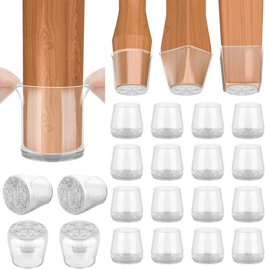 BALEINE 16 Pack Silicone Chair Leg Floor Protectors, Stool Leg Protectors Cap, Non-Slip Chair Leg