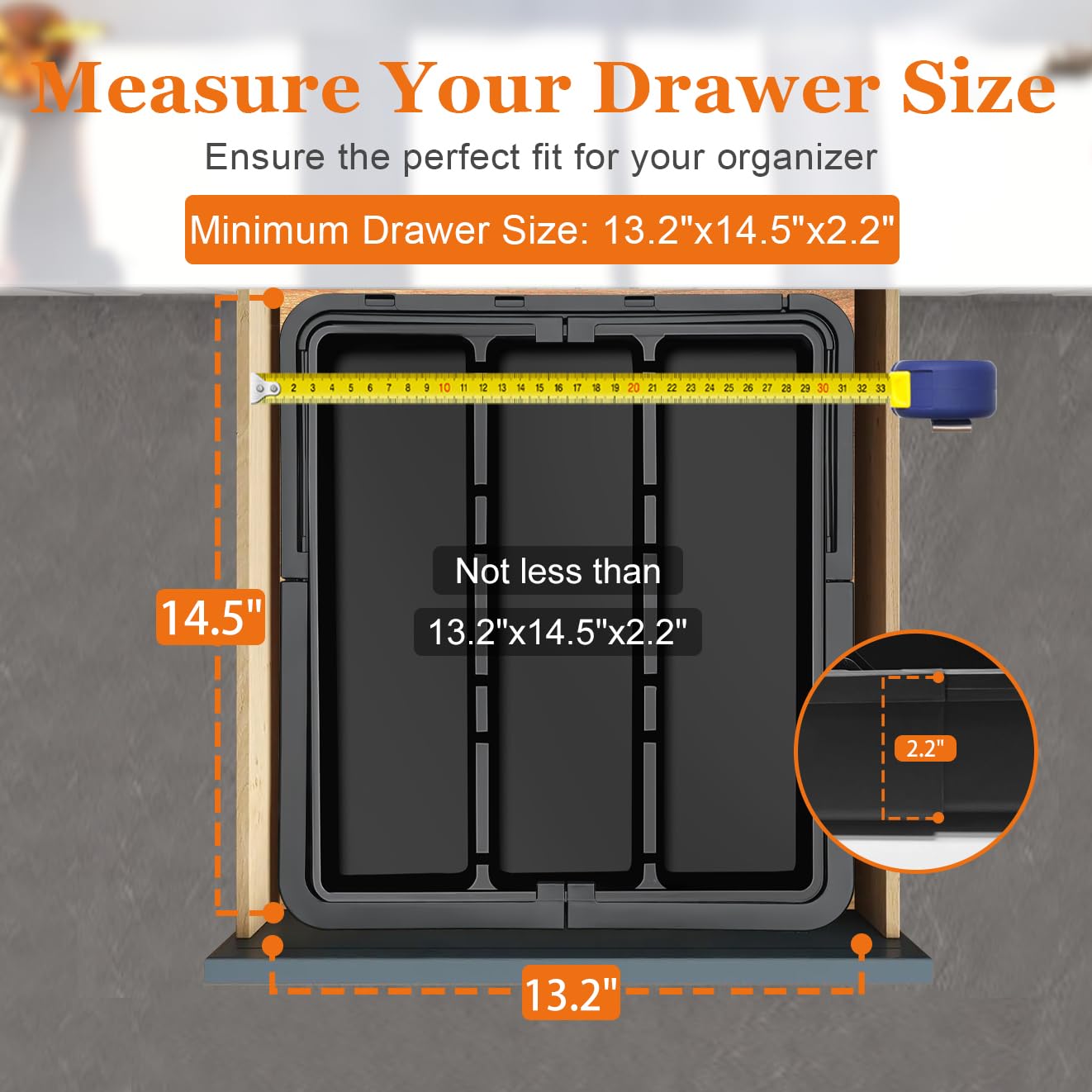 Spaclear Large Utensil Drawer Organizer Expandable Silverware Organizer for Kitchen Drawer