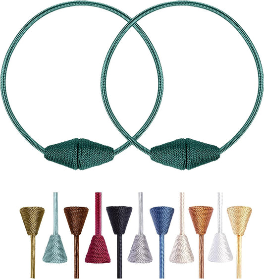 2 PCS Magnetic Curtain Tiebacks, European Style Convenient Drape Tie Backs Holdbacks for Thin or