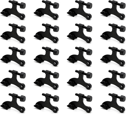 20 Pack Hinge Pin Black Door Stopper, Adjustable Heavy Duty Hinge Pin Door Stop with Black Rubber