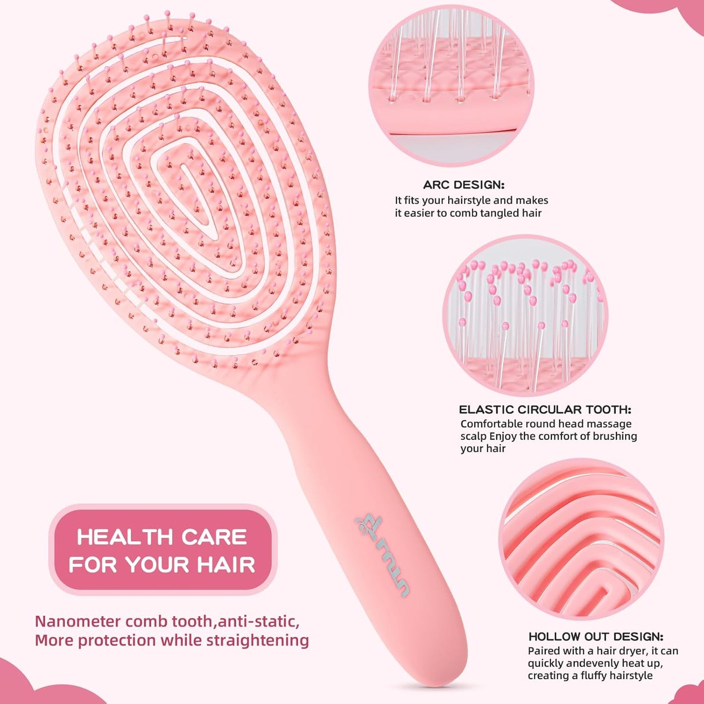 Shower Squeegee for Glass Doors, Bathroom Squeegee for Shower, Window Squeegee - Pink Comb and Squeegee Set for Hair Care and Glass Cleaning, by LTLUTU