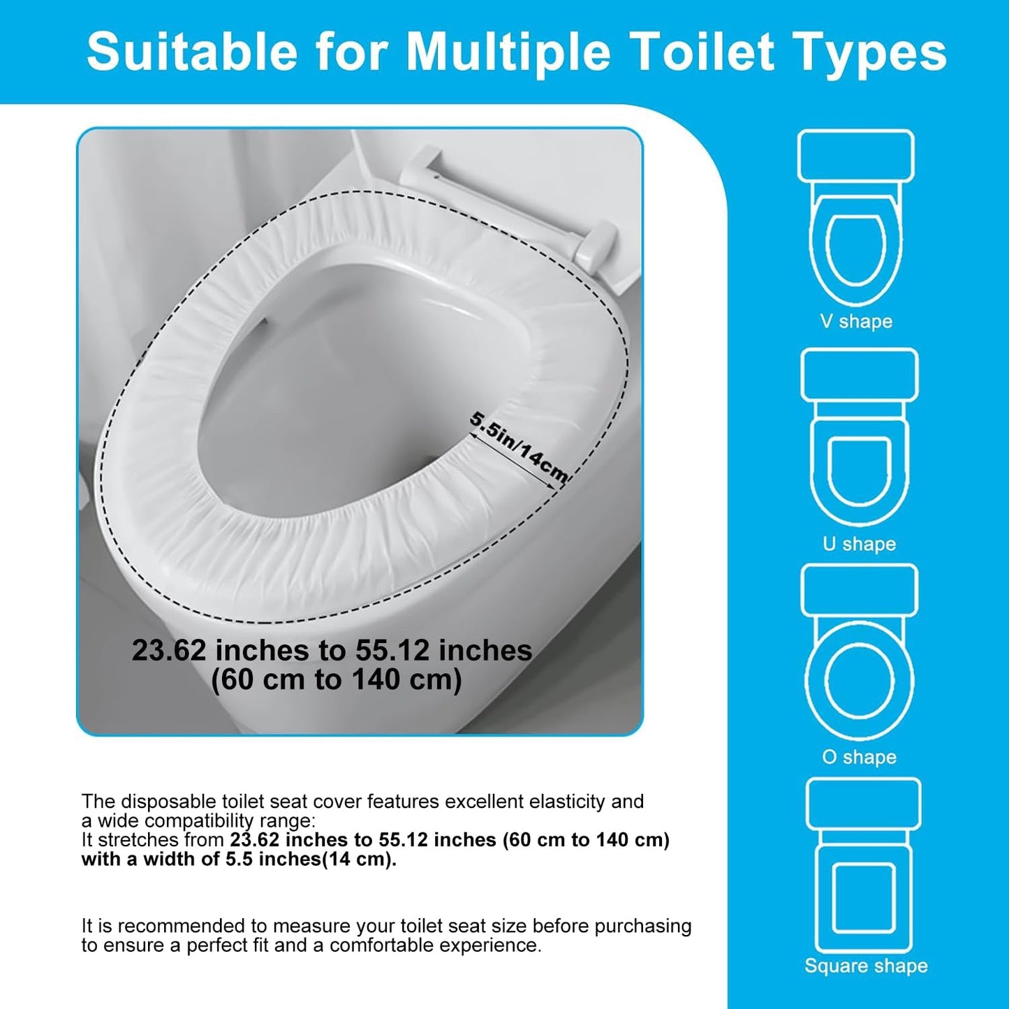 20 Pack Disposable Toilet Seat Cover Waterproof Non-Woven Fabric, Disposable Toilet Seat Covers for Travel, Disposable Seat Covers for Outing Hotel Hospital Public Toilet (Individual Package)