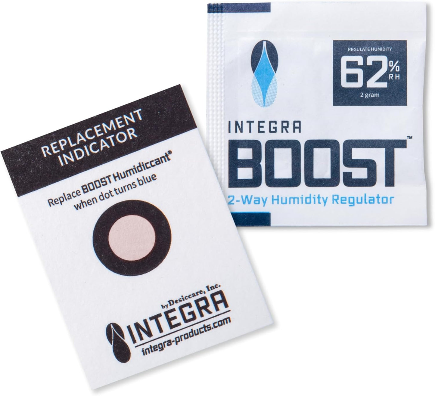 Integra Boost 2-Way Humidity Control Pack ??Patented Technology for Humidity Control ??Preserve Flavor & Maintain 62% RH ??Moisture Absorber for Herbs, Spices & More ??2 Gram (Pack of 50)
