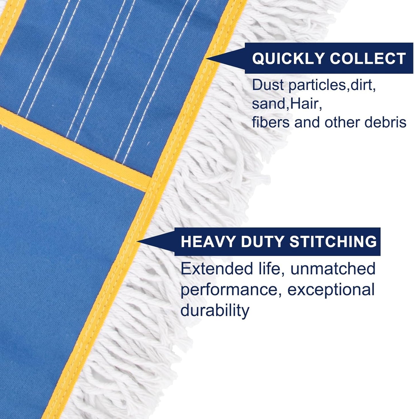 KeFanta 24" Commercial Dust Mop Replacement Heads, Reusable Industrial Dust Mop Pads, Blue Washable Cotton Dust Mop Refill for Floor Cleaning & Janitorial Supplies, Only Fits:B0D7MKSZ8N