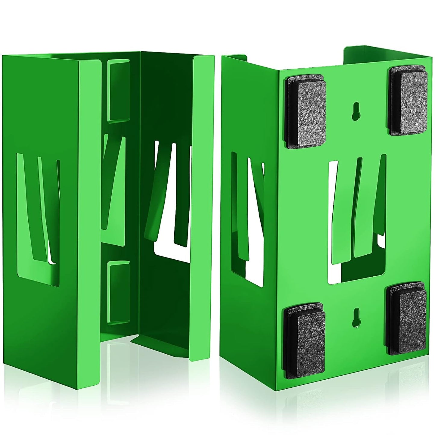 Lounsweer 2 Pcs Magnetic Glove Dispenser Holders Wall Mount Boxes of Gloves Commercial Quality Towels Wipes Paper Tissue Box Holder Kitchen Fridge Office Workshops Garage Tool Hospital(Green)