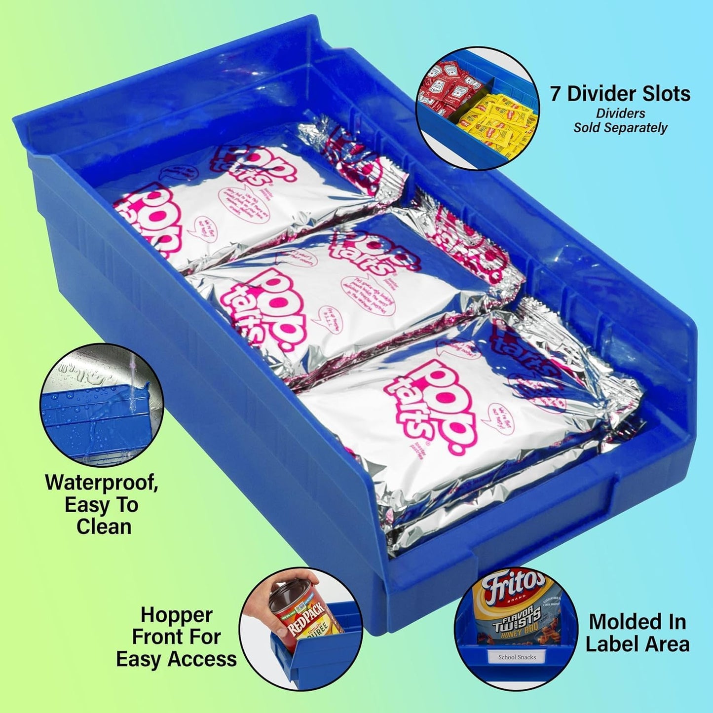 Akro-Mils 30130 Plastic Shelf Bins, Heavy Duty Storage Bins for Garage, Closet, and Drawer Organization, 12-Inch x 6-1/2-Inch x 4-Inch, Yellow, 12-Pack