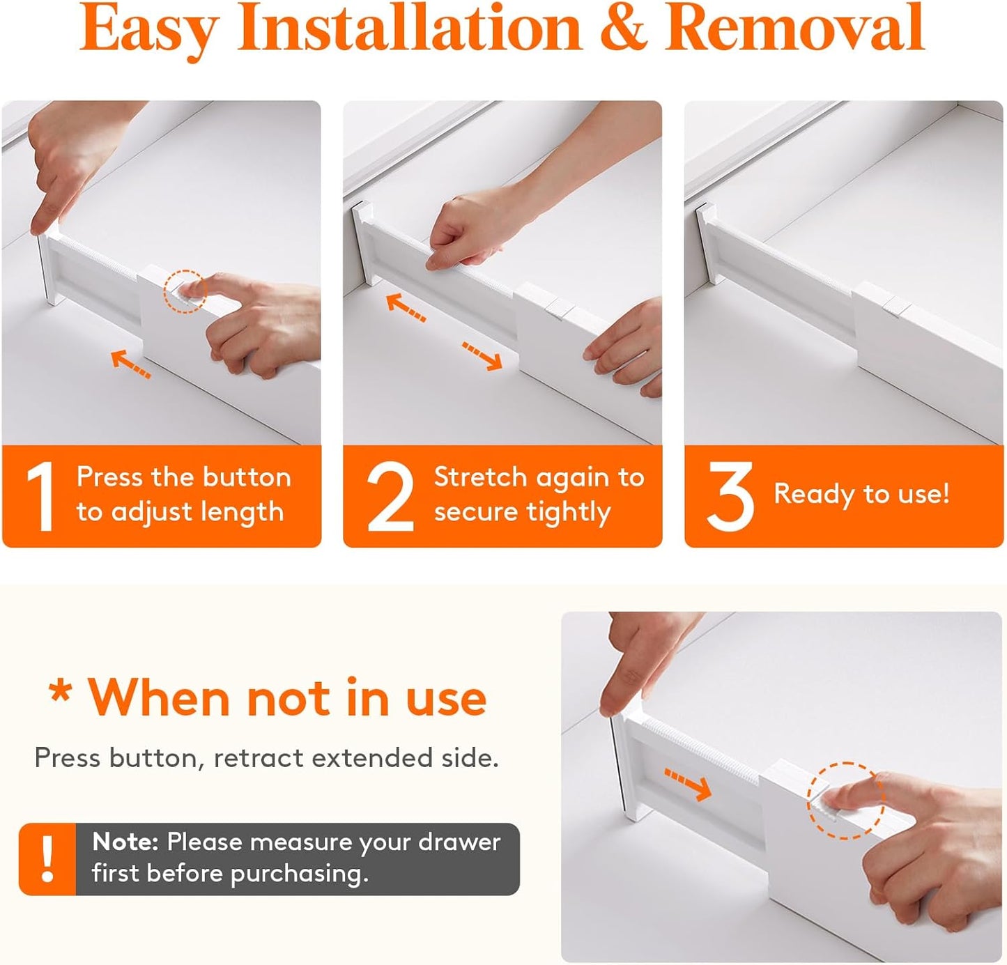 Lifewit 20 Pack Drawer Dividers 4" High, 11-17" Adjustable Dresser Drawer Organizers for Clothes, Expandable Dresser Separators in Bedroom/Bathroom/Kitchen/Vanity/Office Organization and Storage,White