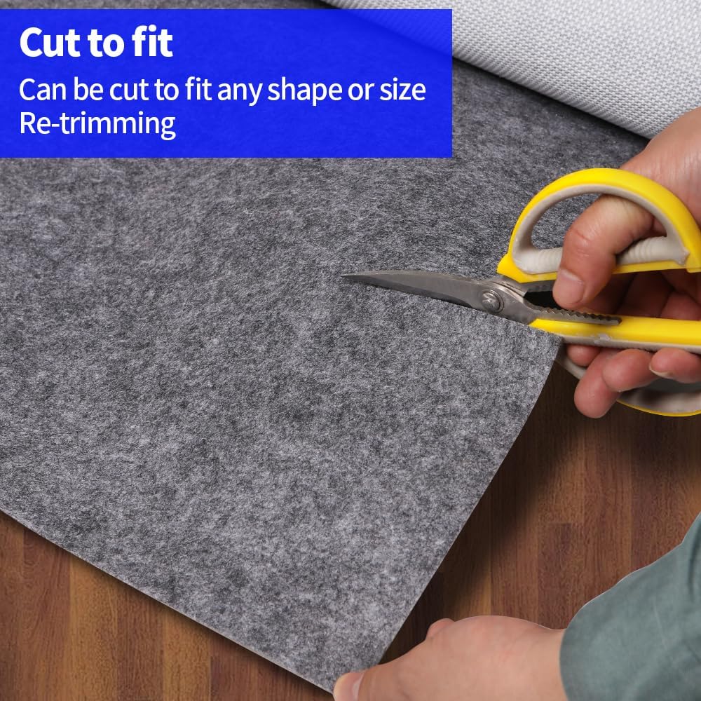100% Waterproof Non-Slip Rug Pad 3x5 for Large Area Rugs Durable Felt Floor Protection pad for All Floors, Suitable for Cutting. Rug Pads Keep Rugs in Place and Provide Cushioning