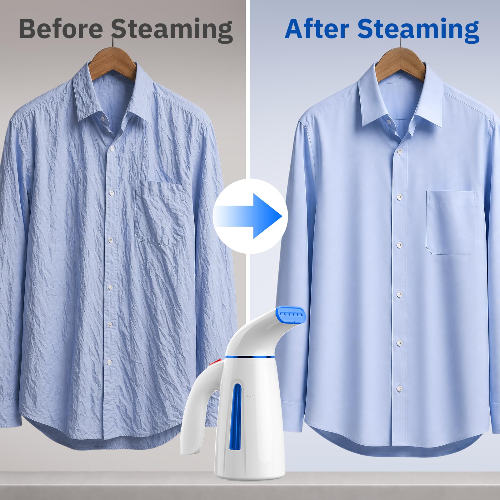 OGHom Steamer for Clothes, Handheld Clothing Steamer for Garment, 240ml Big Capacity 700W Portable