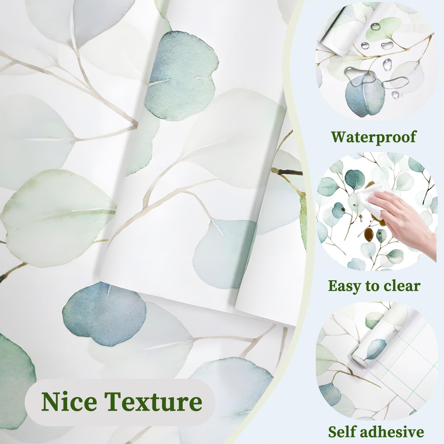 HAOKHOME Adhesive Shelf Liner Dresser Leaf Contact Paper for countertops