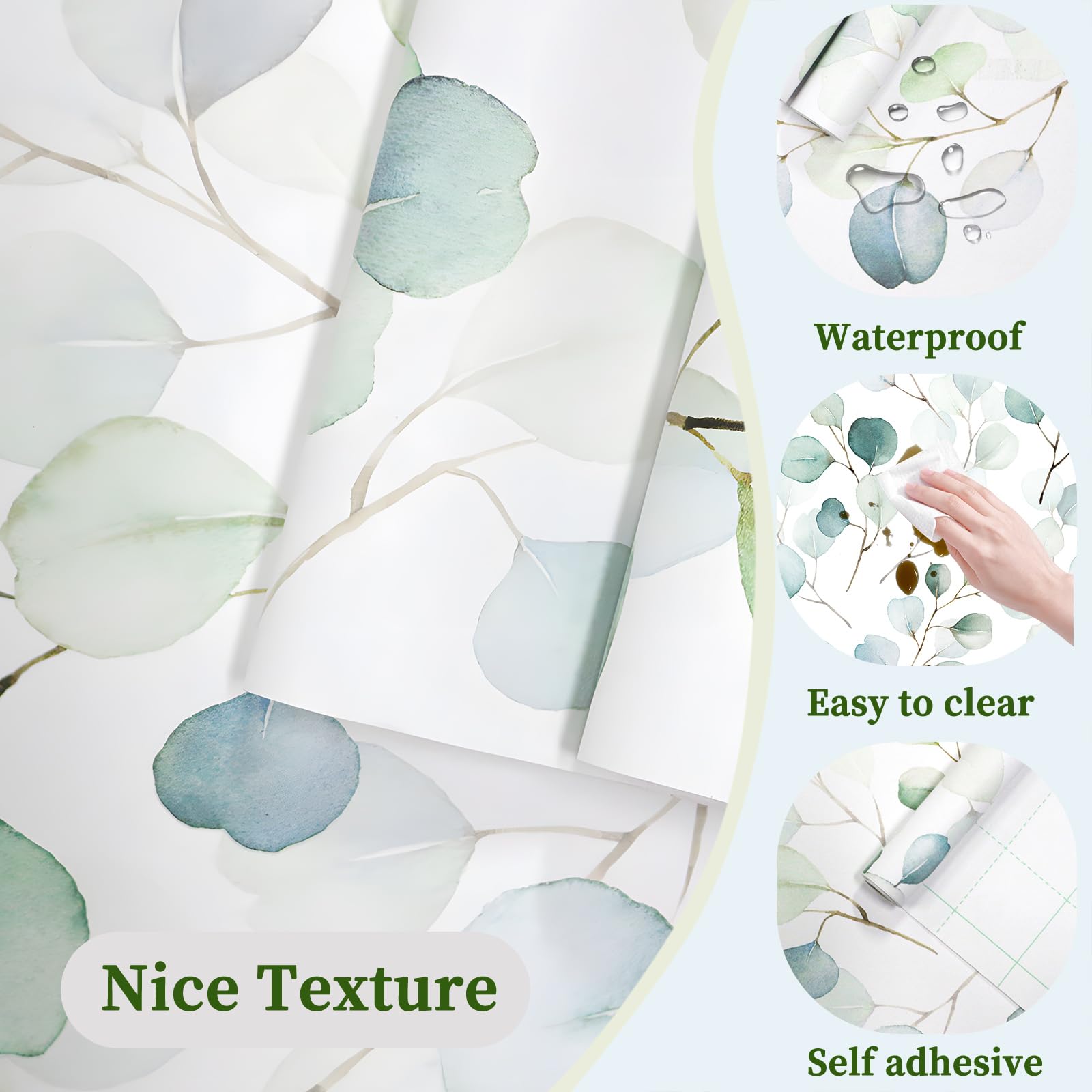 HAOKHOME Adhesive Shelf Liner Dresser Leaf Contact Paper for countertops