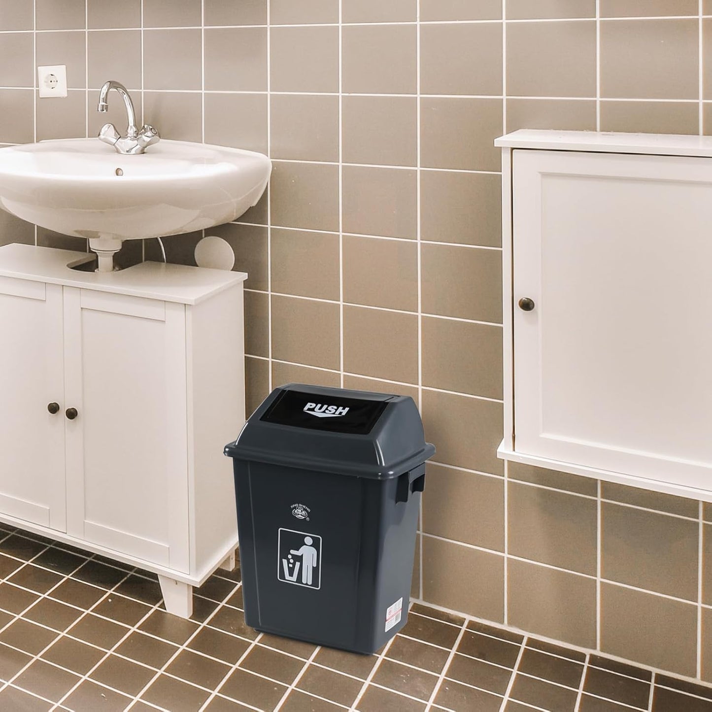 Kiddream 4 Packs 5 Gallons Swing Lid Garbage Can, Plastic Trash Can