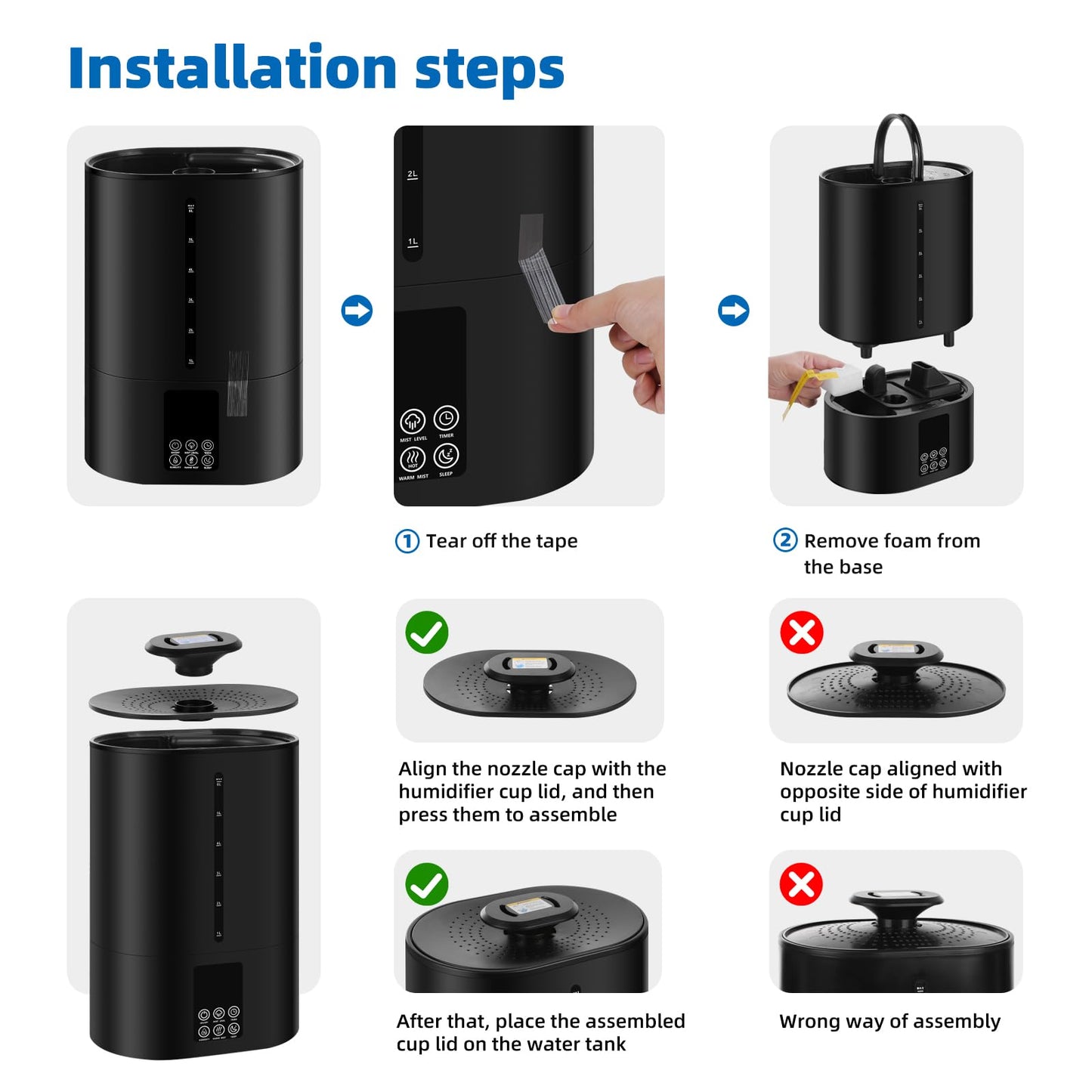 Coolfiqu 6L Warm & Cool Mist Humidifiers for Bedroom,Large Room,Plants
