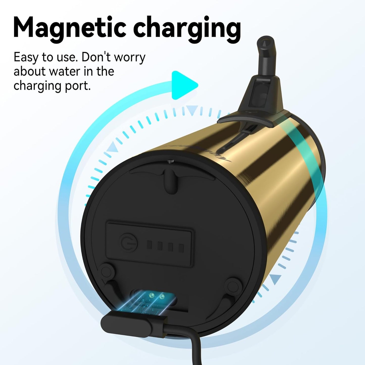 Automatic Soap Dispenser,Stainless Steel Material, Rechargeable Touchless Hand Sanitizer Pump,4 Adjustable Levels Smart Electric Dispenser,Suitable for Bathroom,Kitchen (Gold)