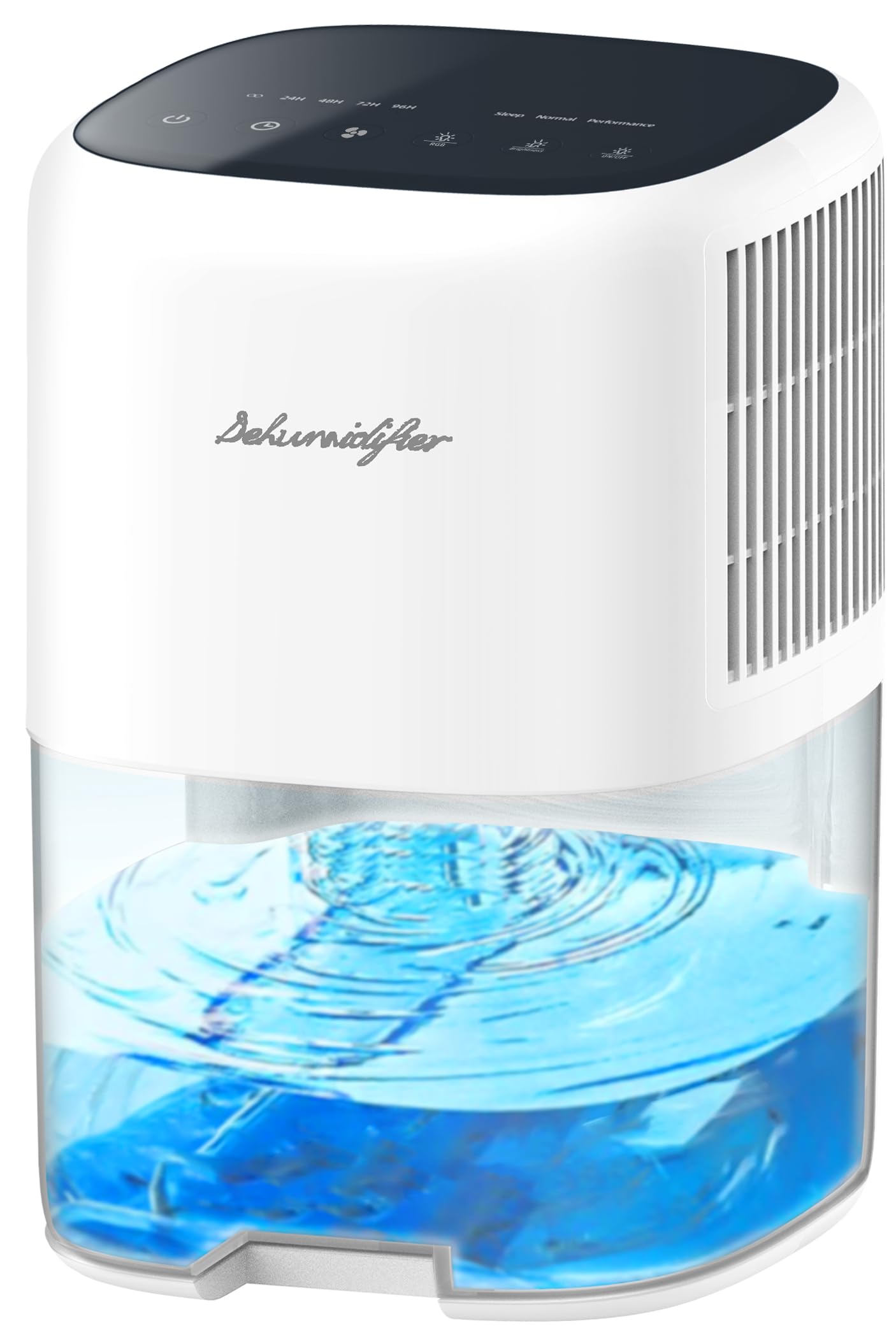 Small Dehumidifier for Home 44OZ Quiet with Auto Off & Defrost 5 Timers 3 modes 10 Color Lights 3