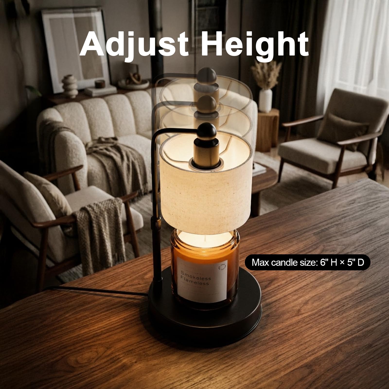 Bingyouth Candle Warmer Lamp with Timer, Best House Warming Gift, Height Adjustable & Dimmable