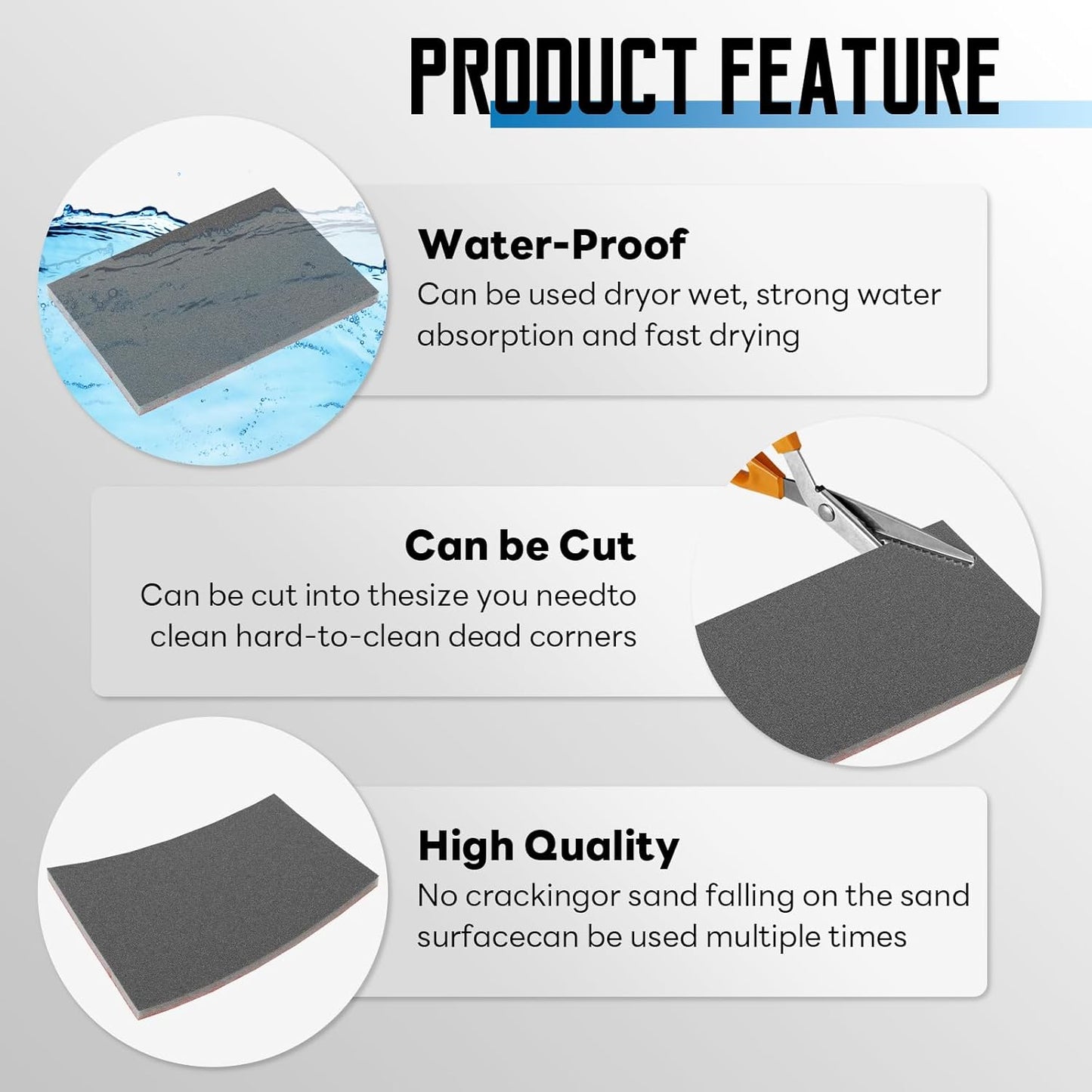 20 Pack 400 Grit Sanding Sponge, 3 x 4 Inch Soft Foam Sanding Block Wet Dry Sanding Pads, Washable Sandpaper Sponge Drywall Sand Block for Wood, Metal, Furniture Polishing (400 Grit)