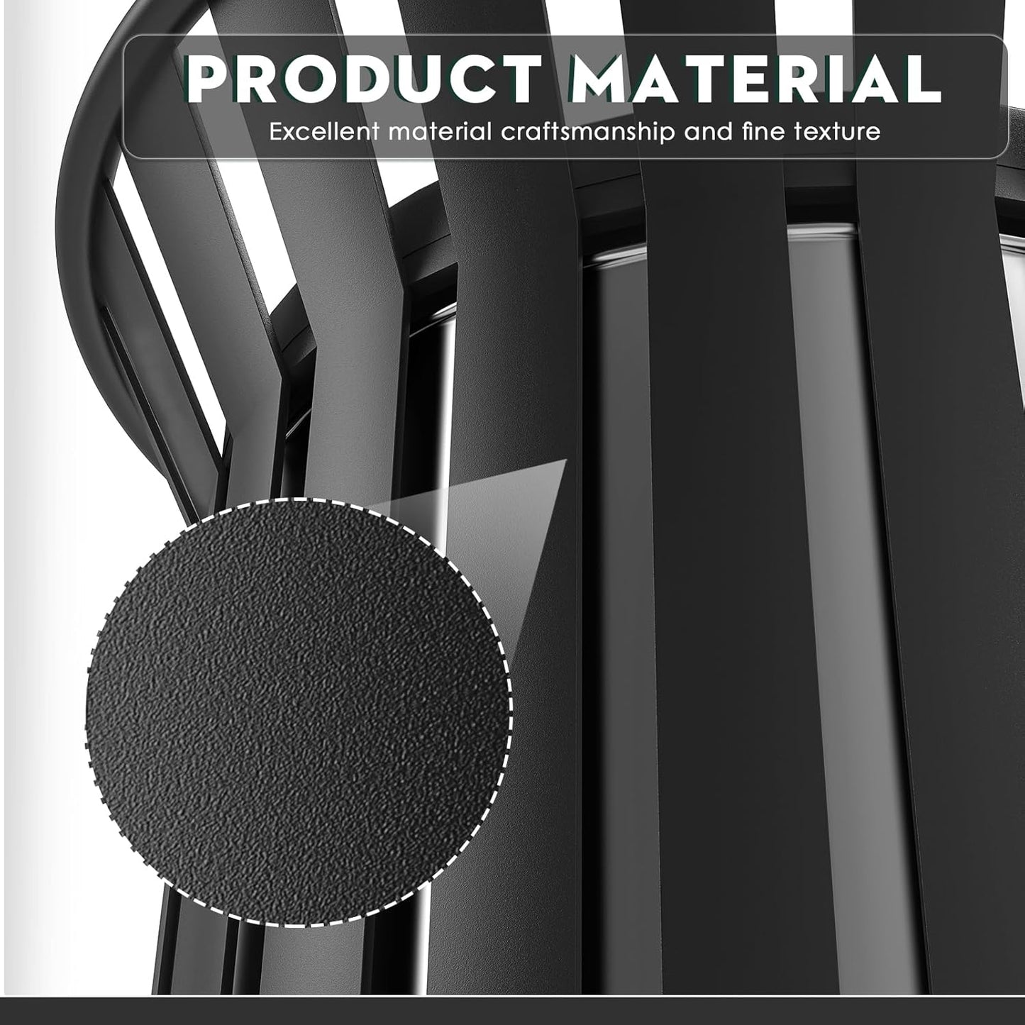 25.2IN Large Round Large Outdoor Trash Can, Heavy Duty Metal Slatted Garbage Can Outdoor, All Weather Resistant Commercial Garbage Cans, Waste Receptacle in Park, School, Beach, Patio Black