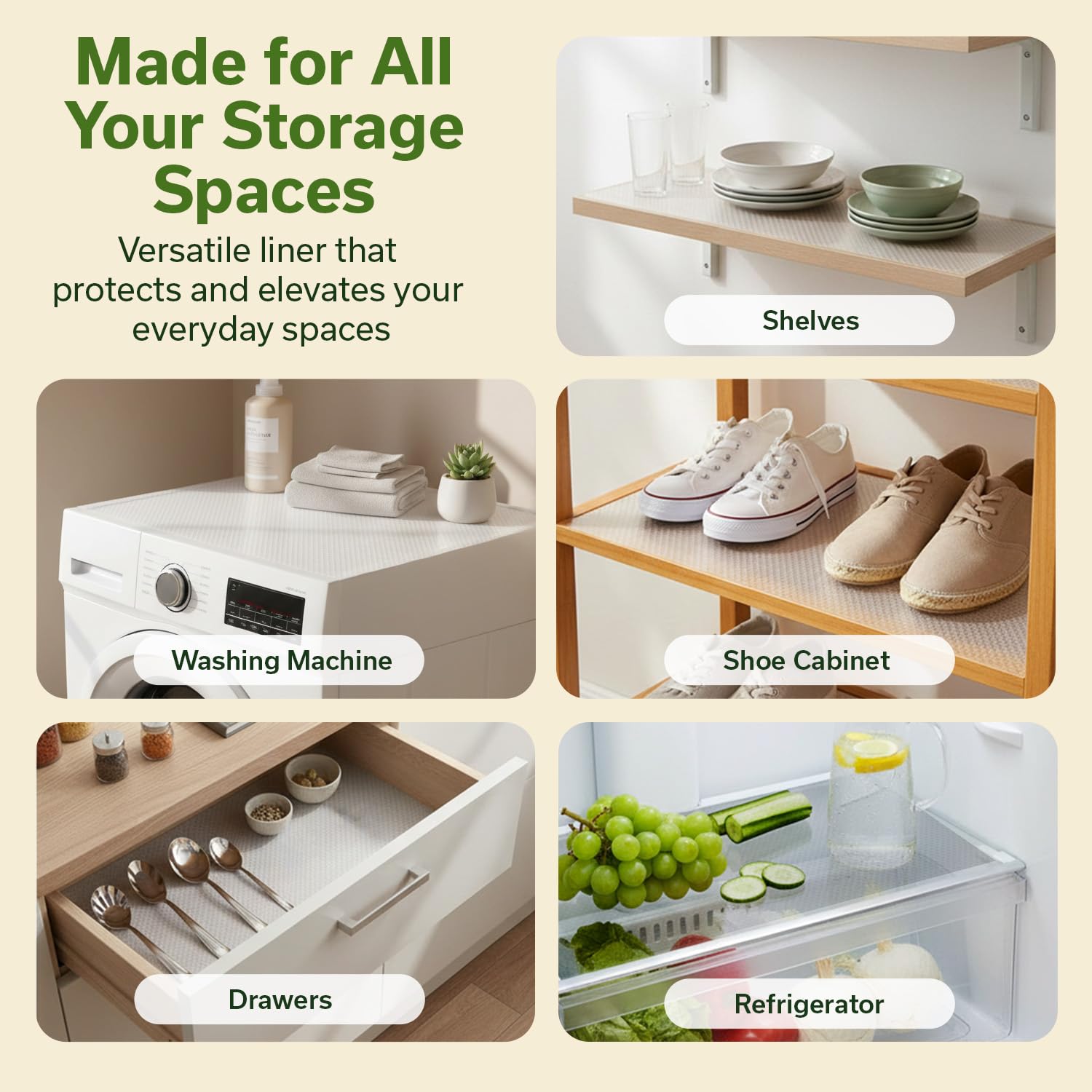 EVALAND Shelf Liner Cabinet Liner Non-Adhesive Drawer Liner 17.7 in x 33 FT