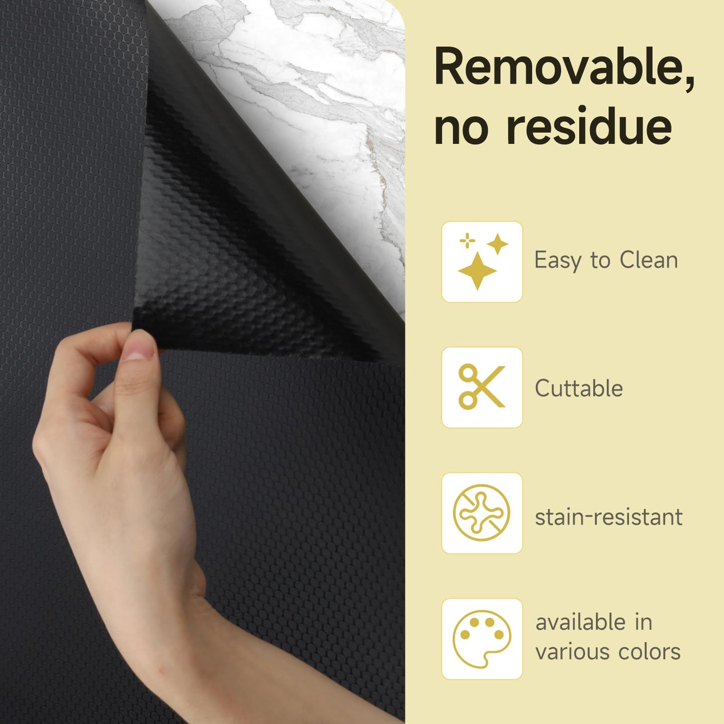 WochiTV Adhesive Shelf Liner 11.8 X 59 Inches Peel and Stick Kitchen Liner for Cabinets, Drawers