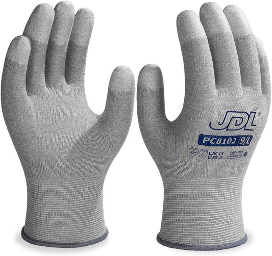 JDL ESD Work Gloves, Anti-Static Gloves for PC Building, 6 pairs, Computer Installation & Repair