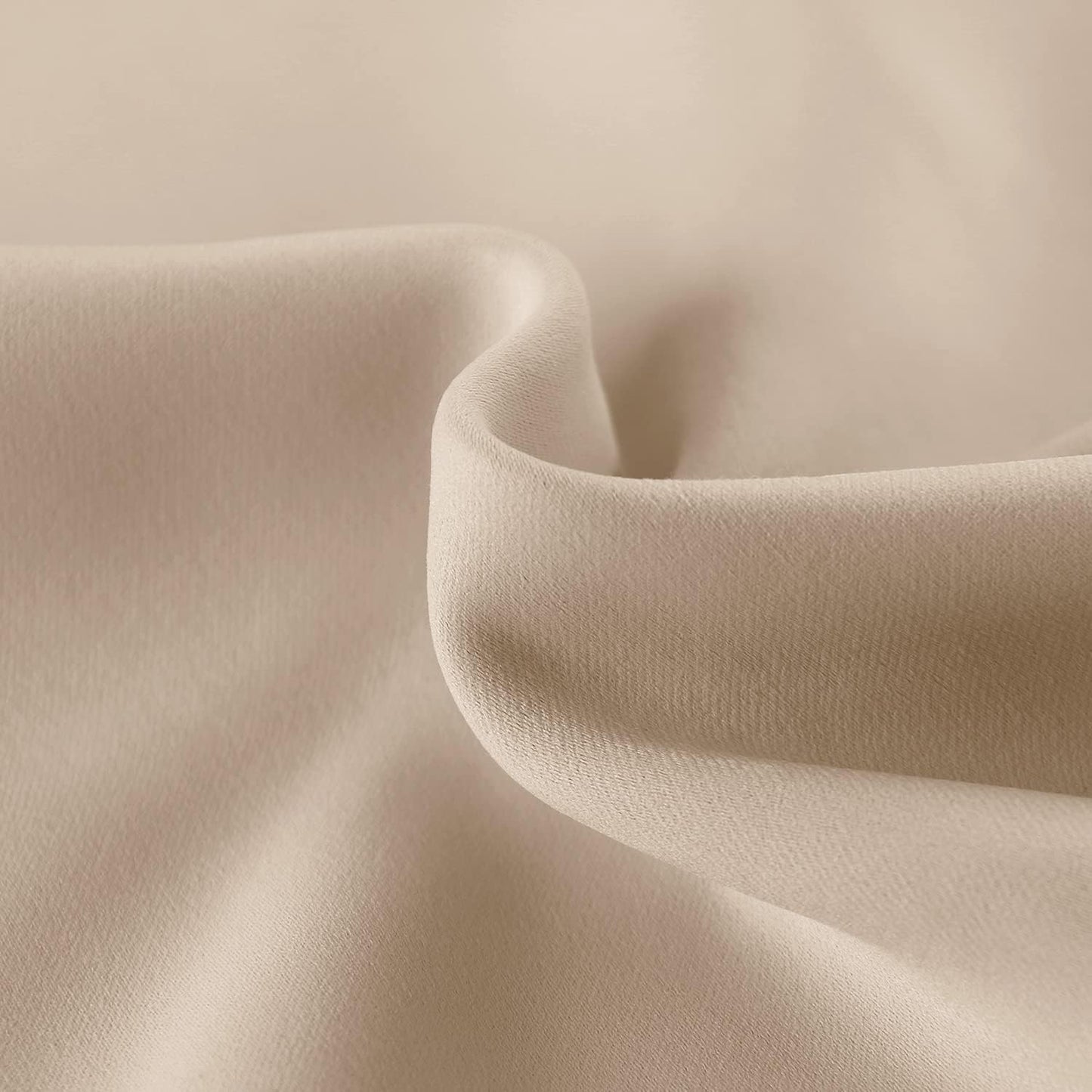 DWCN French Door Curtains – Rod Pocket Thermal Blackout Curtain for Doors with Glass Window, Kitchen and Patio Doors for Privacy, 36 X 80 Inches Long, 1 Curtain Panel with Tieback, Beige