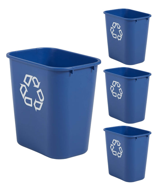 Rubbermaid Commercial Products Deskside Recycling Can, 7-Gallon/28-Quart, Blue Recycling Symbol