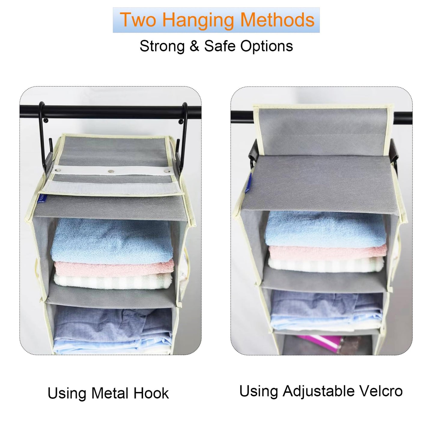 roomtalk Large-Sized Hanging Shoe Organizer 8-Shelf, Hanging Closet Organizer with 8 Side Pockets