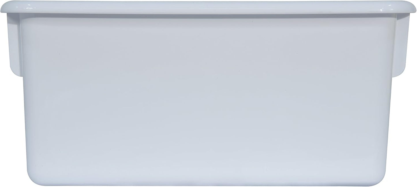 Wood Designs Cubby Storage Bin, Heavy Duty Plastic Containers for Kids White Cubby Tray Set of 25