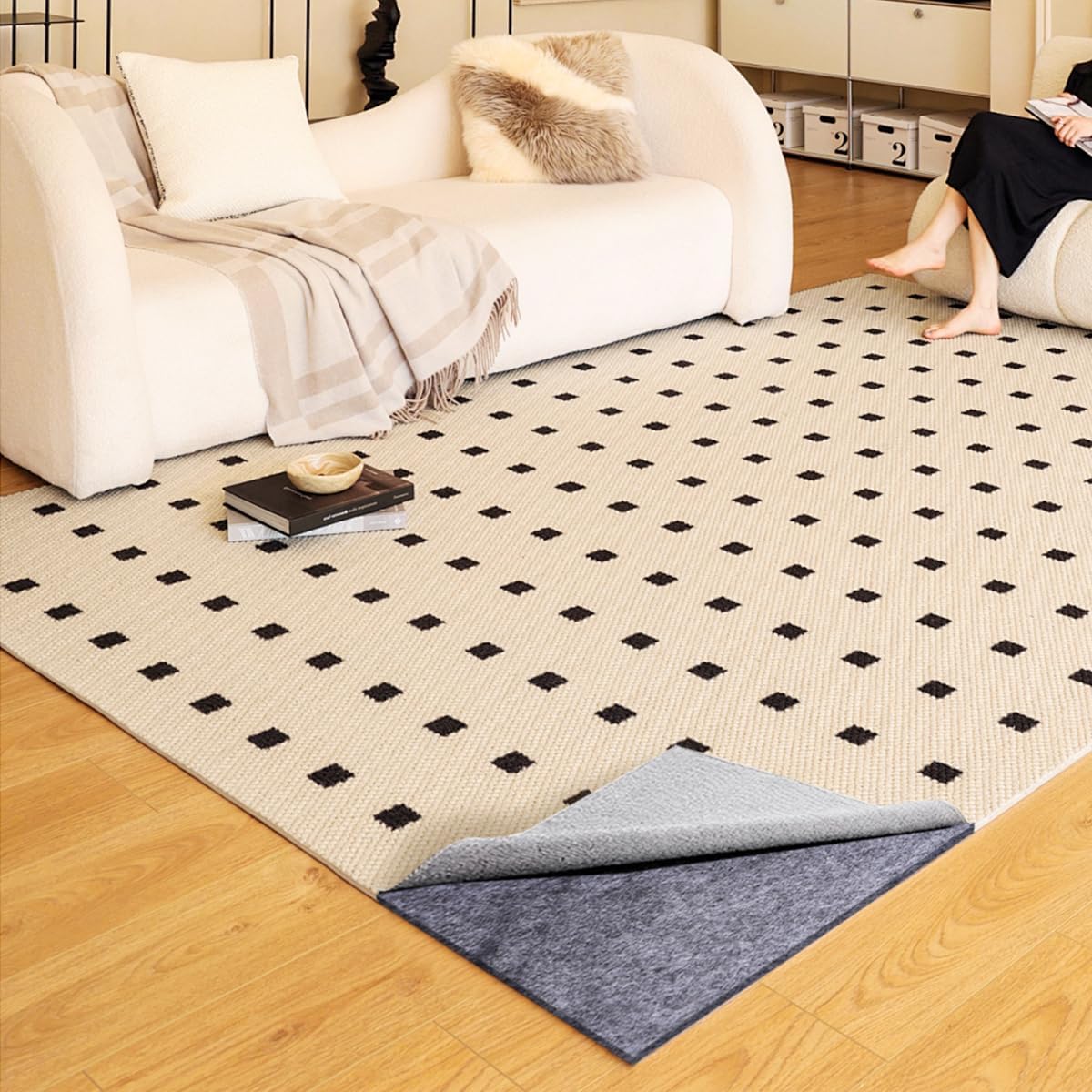 Extra Large Area Rug Cushioned Pad, 5x7 Ft Thick Felt Pad for Hardwood Floors, Keeps Rug in Place