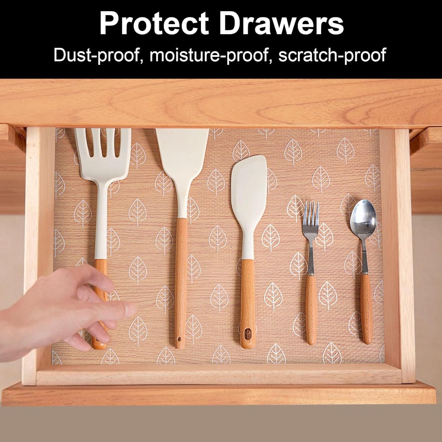 Cooyes Shelf Liner Drawer Liners, Shelf Liners for Kitchen Cabinets, Non-Adhesive Cabinet Liner, EVA Waterproof Non-Slip Refrigerator Liners for Kitchen Drawers