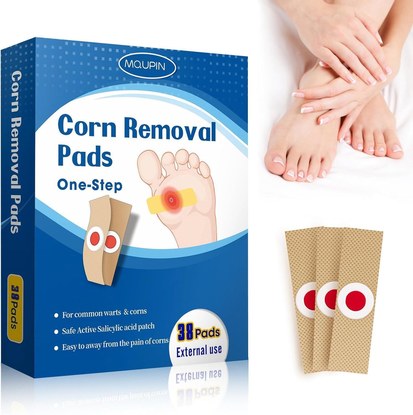 38 Count Corn Removal Pads for Feet and Toe, Corn Plasters Feet Remover for Feet Extra Strength, Callous Remover