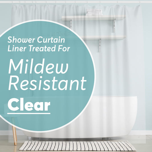 BigFoot Clear Shower Curtain - 72x72 Odorless Plastic with Magnets, Washable Long Bathroom Curtain