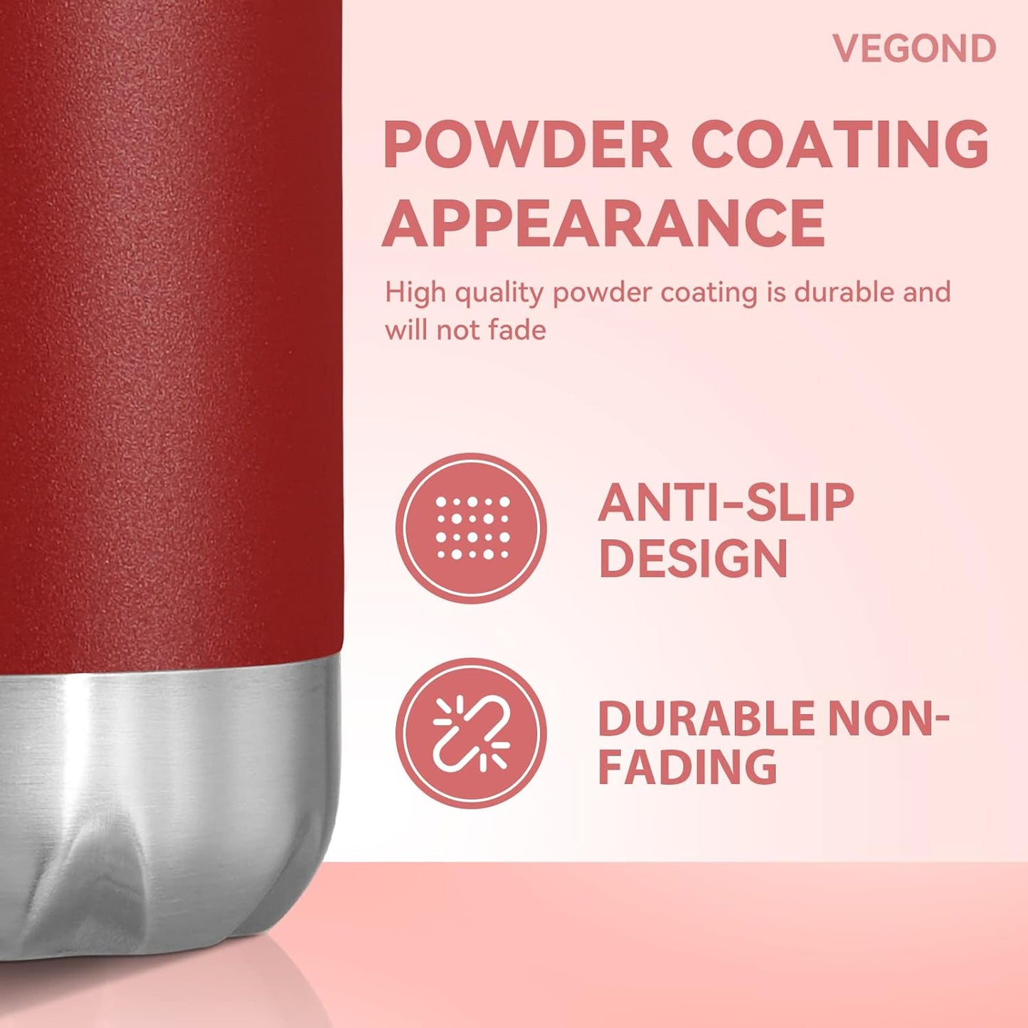 VEGOND 17oz Stainless Steel Water Bottles Bulk, Reusable Metal Sports Water Bottle Keeps Drink Hot and Cold, BPA Free Double Wall Vacuum Cola Shape Insulated Water Bottles for Camping Gym, 4 Pack