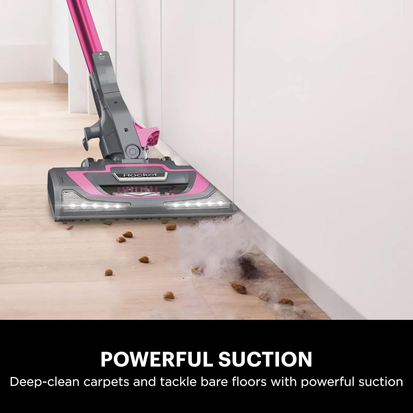 Shark HV371 Rocket Pro DLX Corded Stick, Removable Hand Vacuum, Advanced Swivel Steering, XL Cup, Crevice Tool, Upholstery Tool & Anti-Allergen Dust Brush, Fuchsia, Capacity
