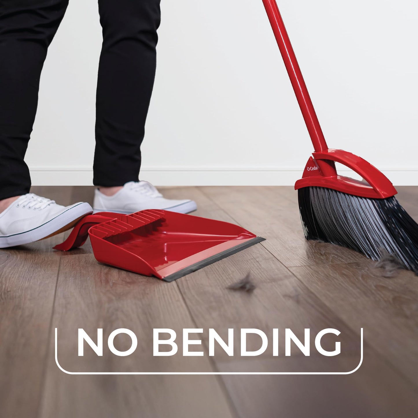 O-Cedar Pet Pro Broom with Step-On Dustpan | Remove 99% with One Sweep | Removes 3 Times More Pet