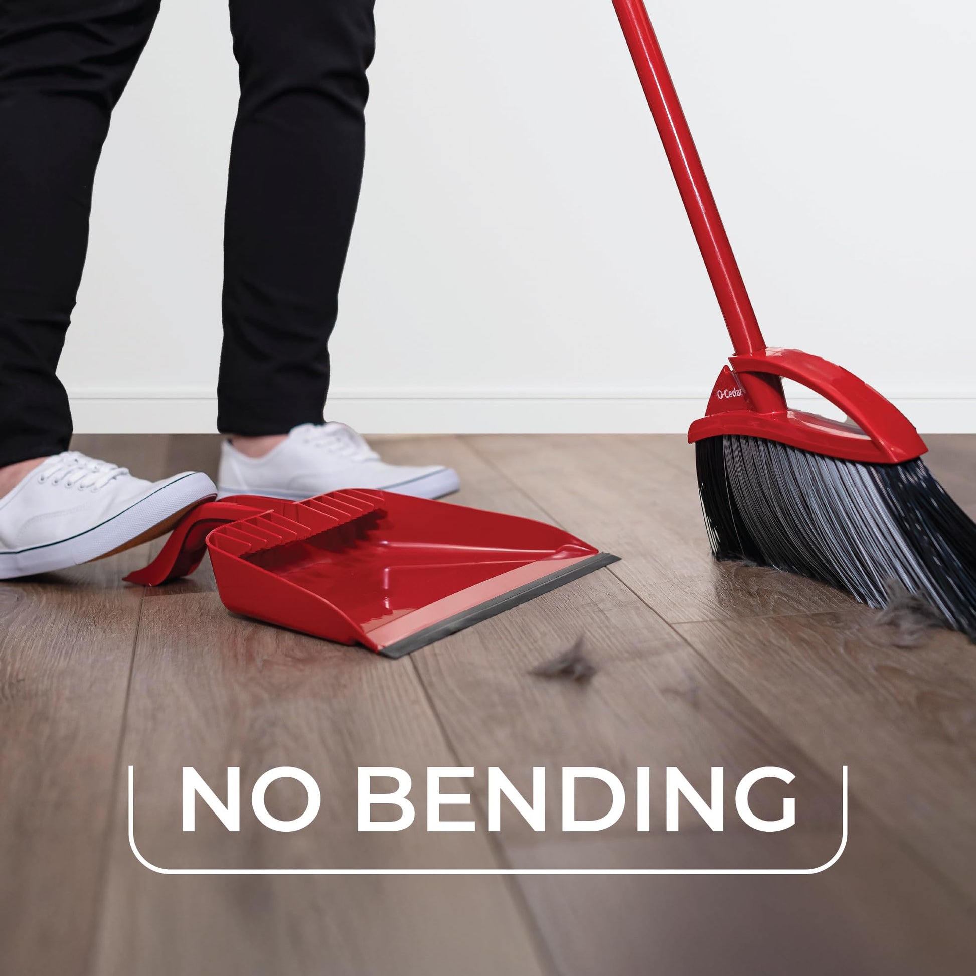 O-Cedar Pet Pro Broom with Step-On Dustpan | Remove 99% with One Sweep | Removes 3 Times More Pet