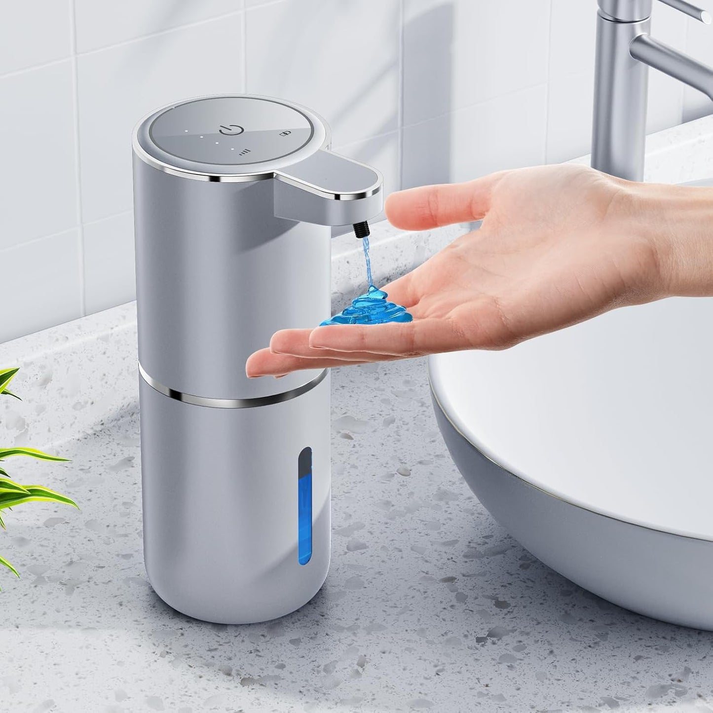 Automatic Liquid Soap Dispenser,380ml Wall Mount Touchless 4 Gear Adjustable Electric Liquid Soap Dispenser,USB Rechargeable with Sensor for Bathroom,Kitchen,Office