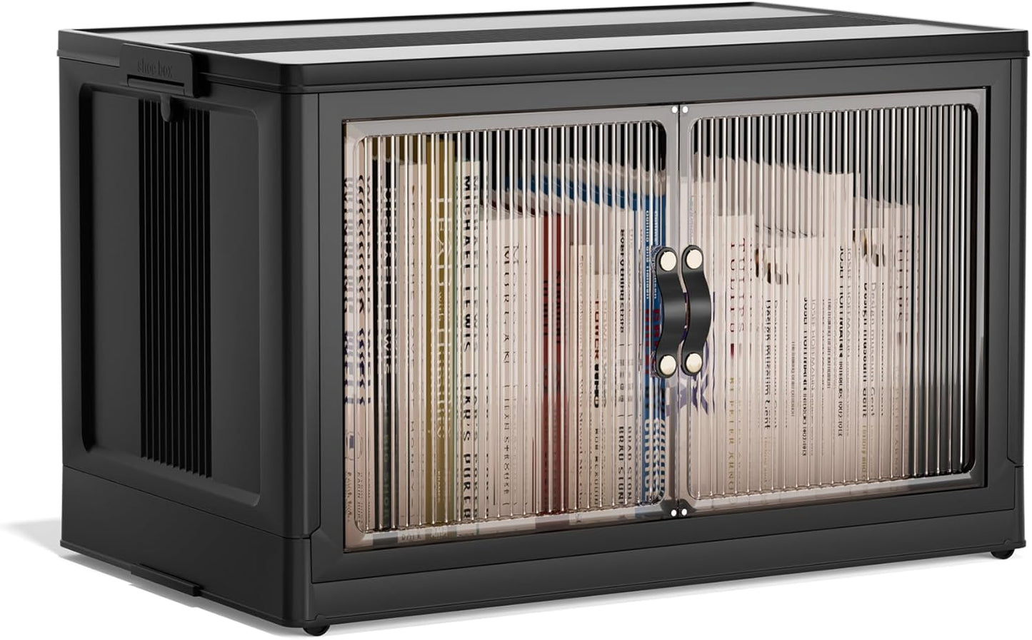 Jalove 50QT Plastic Storage Bins with lids, Stackable Collapsible Storage Containers with Wheels, Closet Organizer and Storage Drawers, Clothes Storage Cabinet for Home Office Garage, 1 Pack Black