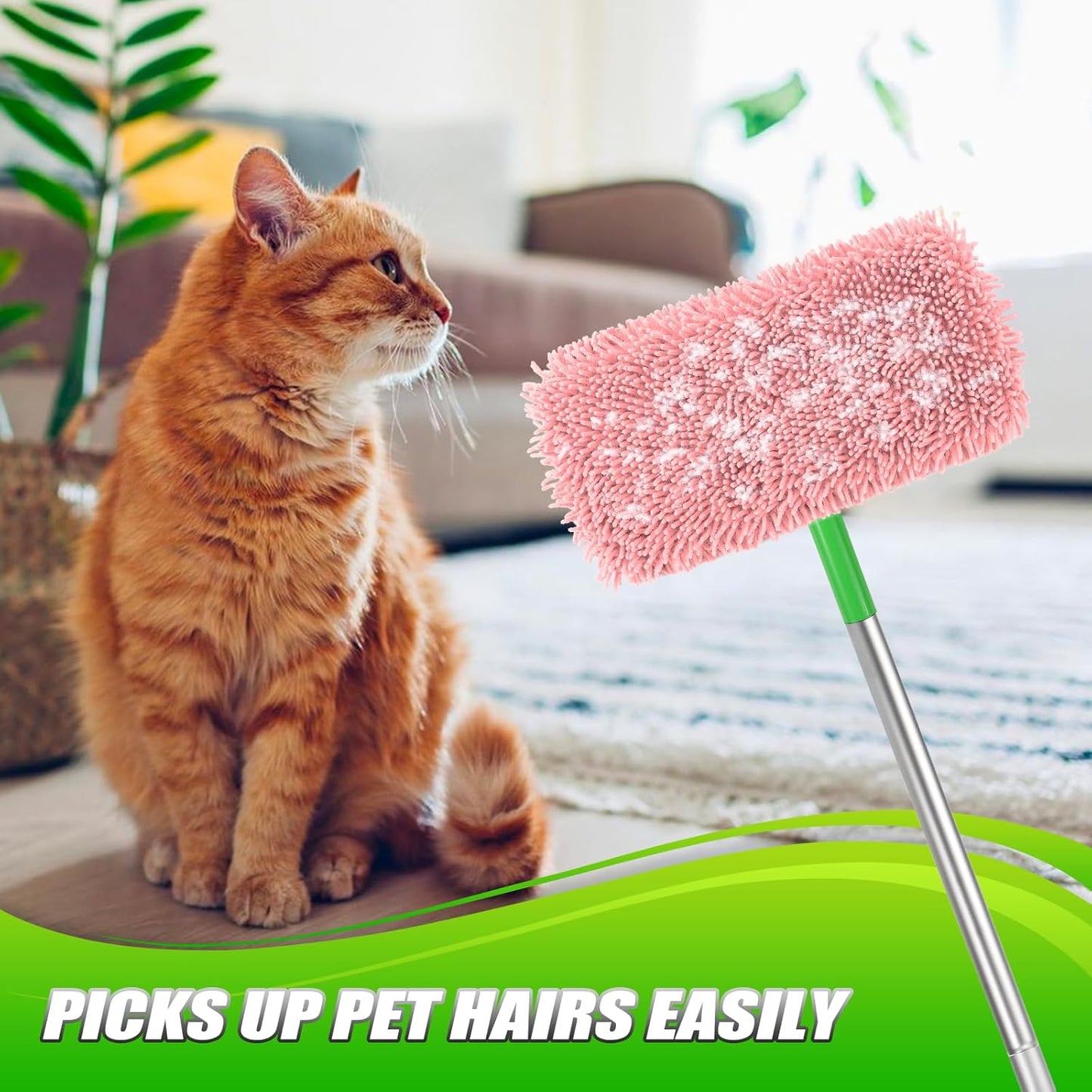 Set of 4 Reusable Microfiber Mop Pads Compatible with Swiffer Sweeper, Dry Sweeping Cloths, Washable Wet Mopping Cloth Refills for Floor Cleaning (Mop is Not Included) (Multicolor 1, 4 Pack)