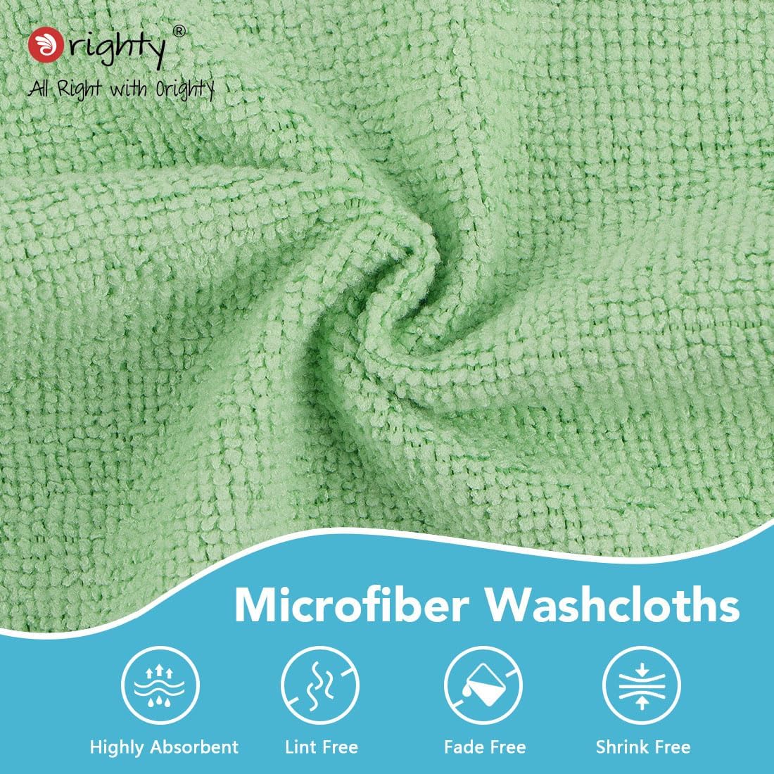 Orighty Wash Cloths Bulk Towels Set 200 Pack, Highly Absorbent and Soft Feel Microfiber Face Cloths, Multi-Purpose Washcloths & Hand Towels for Bathroom, Hotel, Spa, and Gym, 12x12 Inch, Multicolor